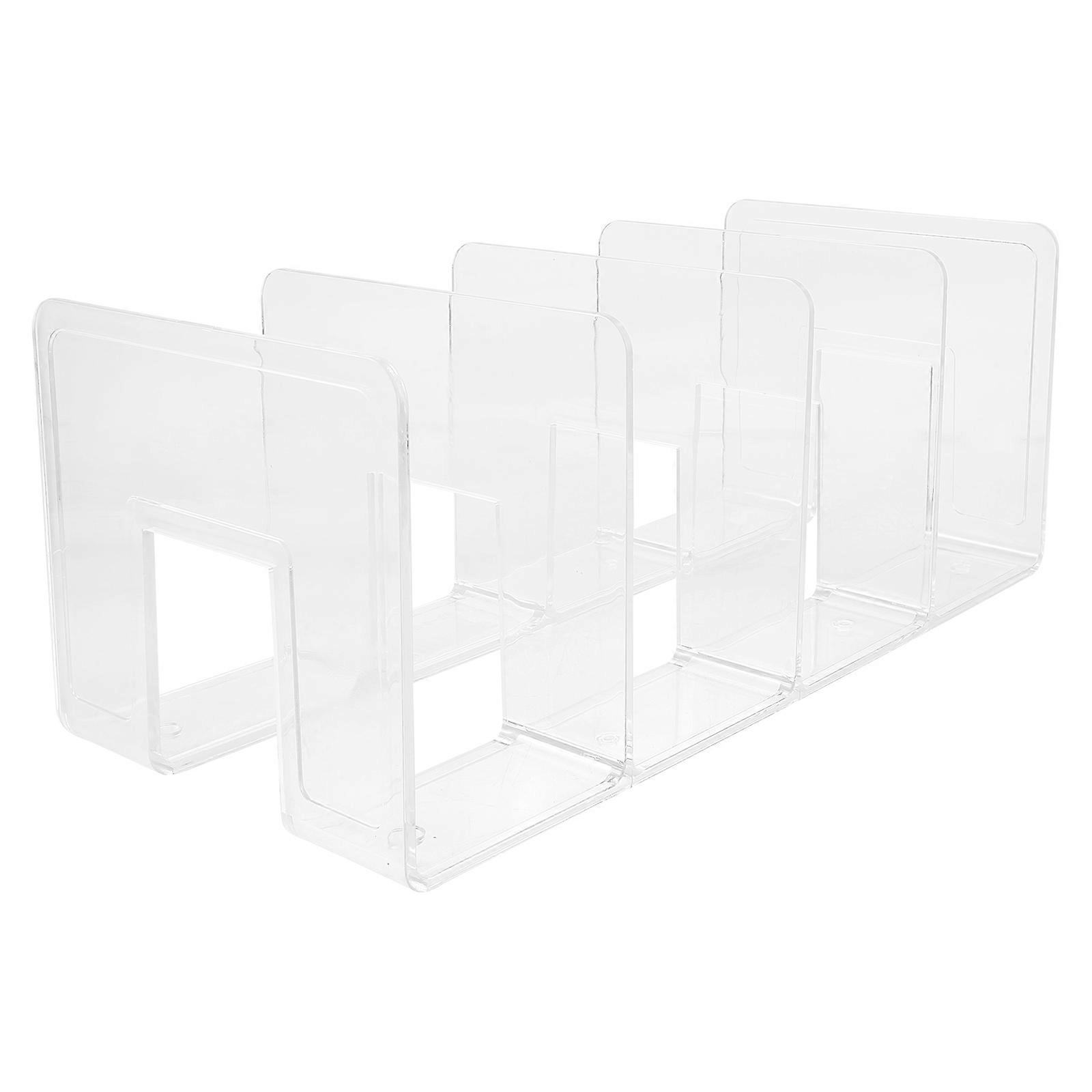 Simple Bookends Delicate Bookend Acrylic Material Rectangular Shape Desktop Office Supply Book Storage 1Pack