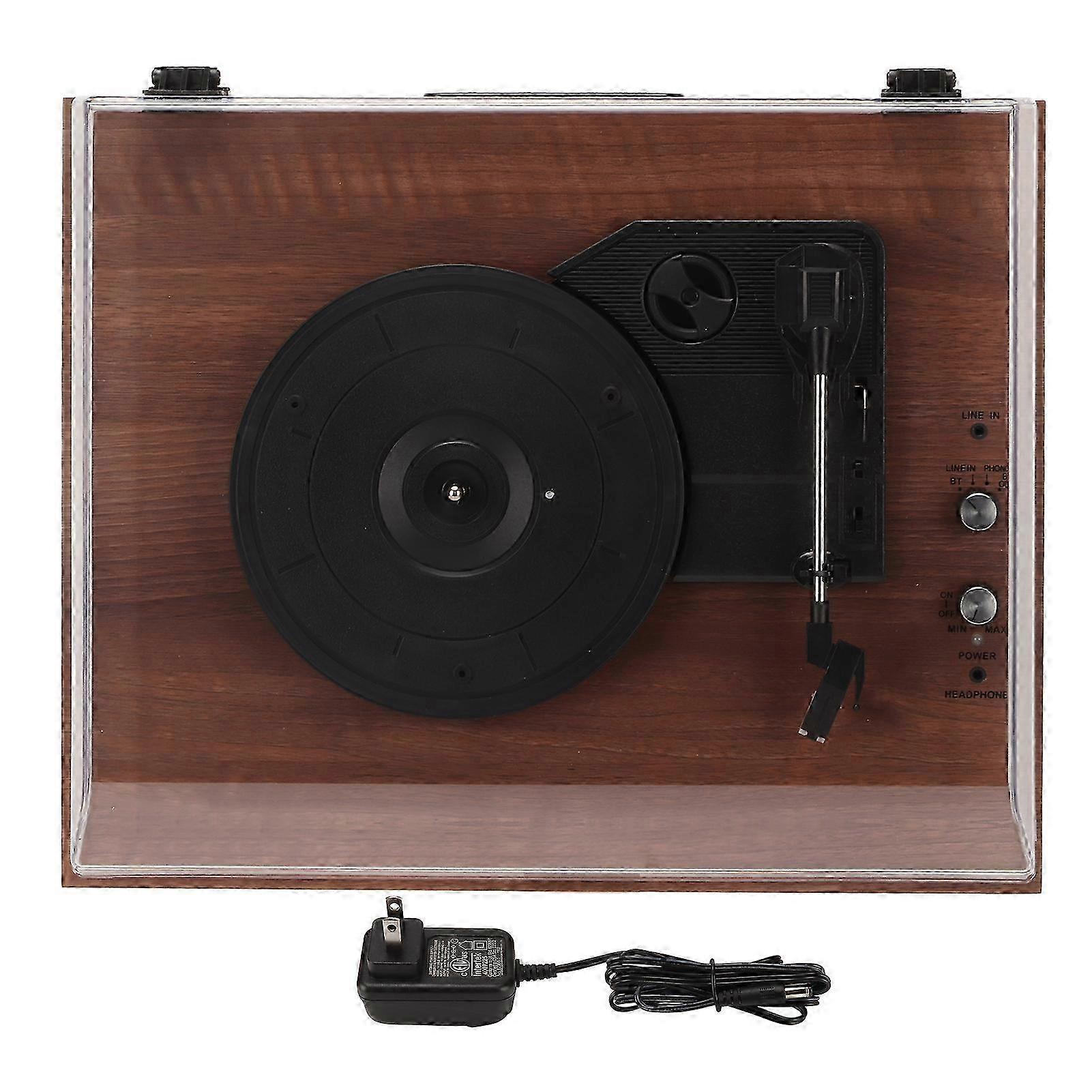 Portable Retro Vinyl Record Player with Bluetooth 5.0, 3 Speeds, and US Plug