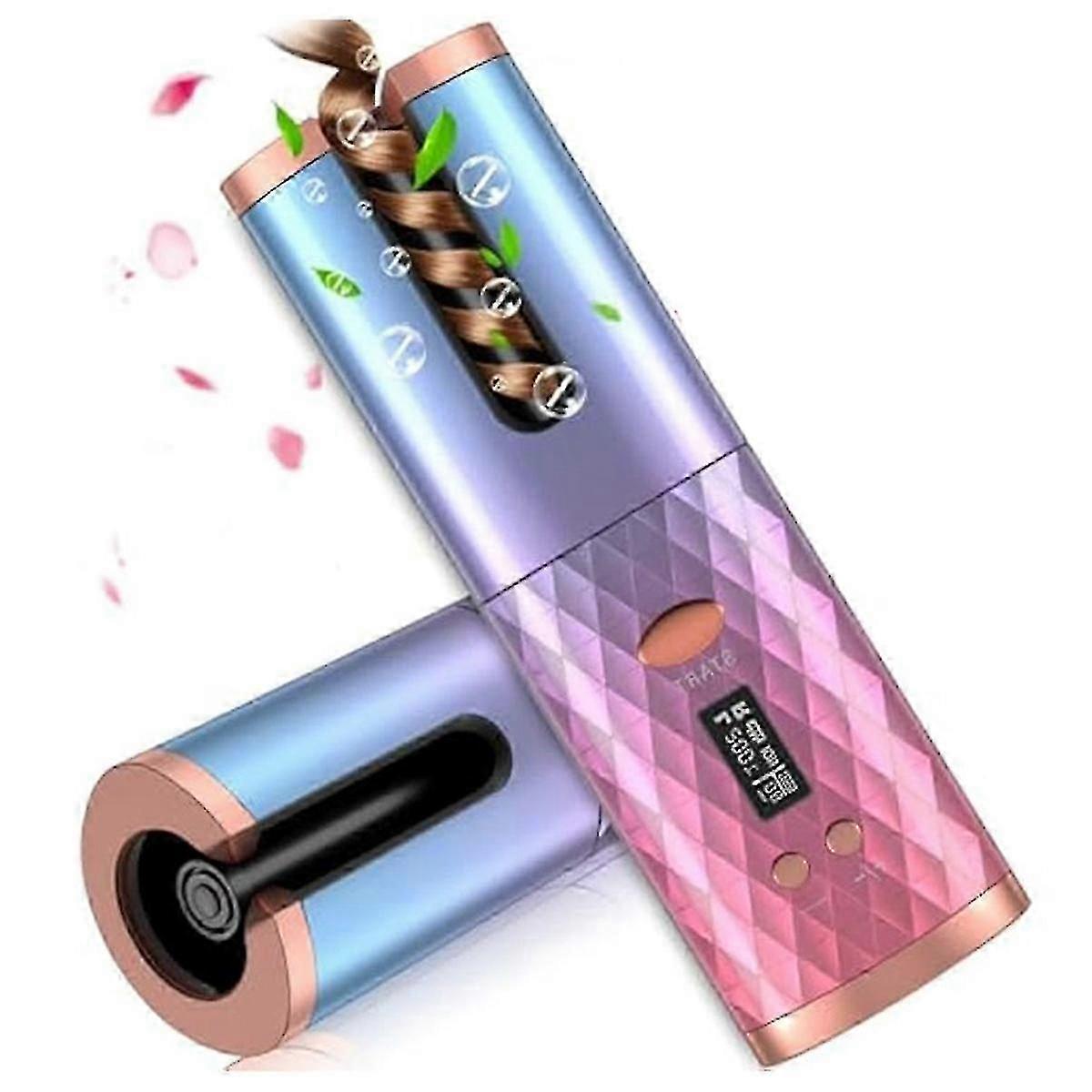 Cordless Automatic Curling Iron, Portable Rotating Wave Wand Styling Tool with Auto Shut Off