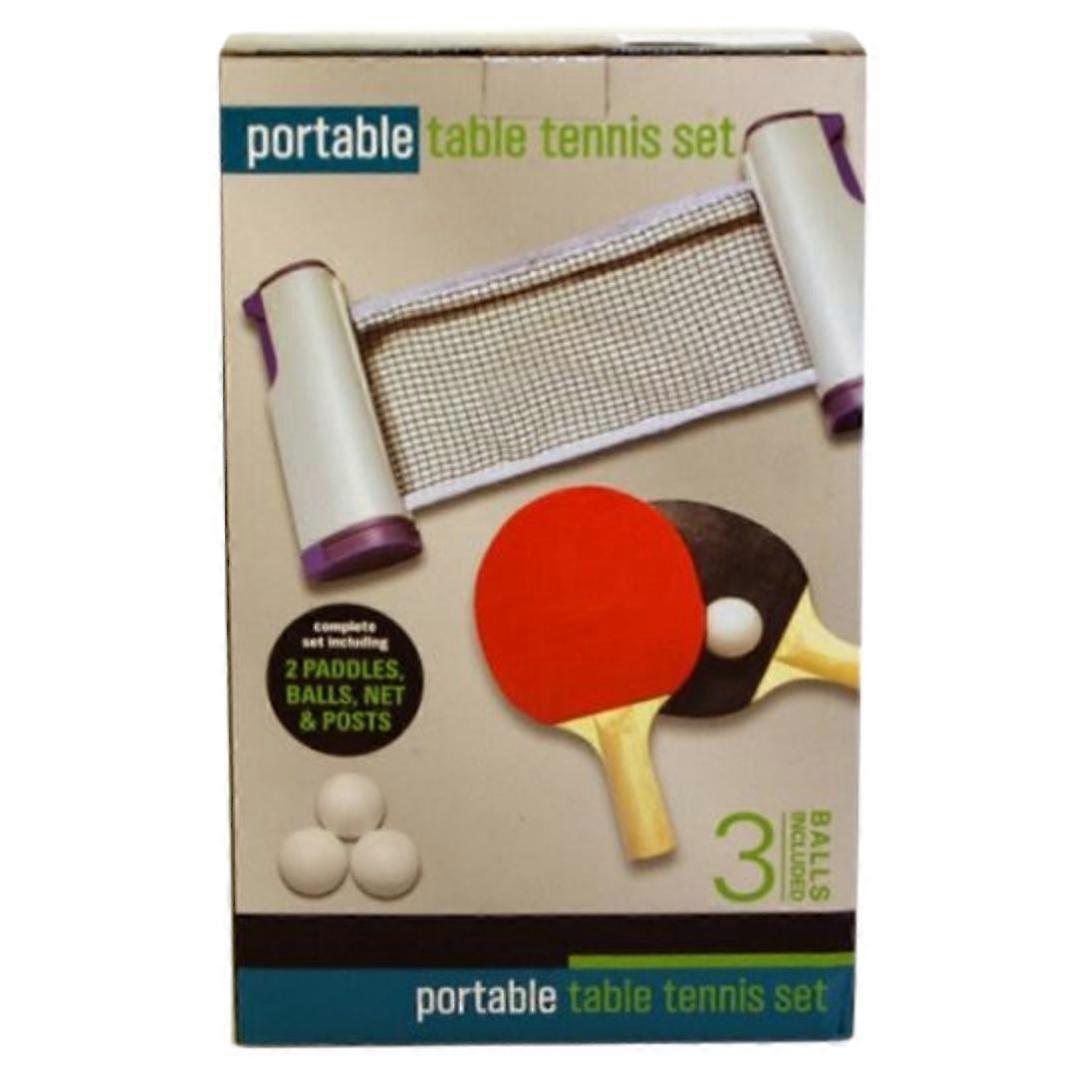 Portable Tennis Table Set with 2 Paddles, 3 Balls, and Retractable Net for Home Office Parties and Picnics