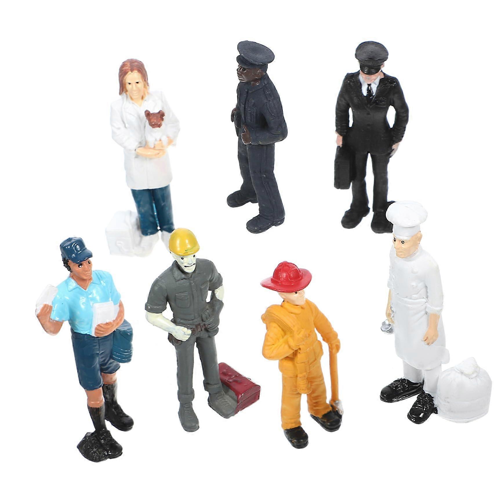Miniature People Models Set - Tiny PVC Figurines for Sand Table Decoration, Painted Miniature Chickens and Figures