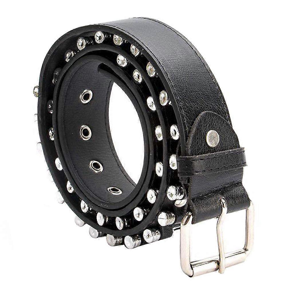 Punk Waist Belt for Men – Stylish Black Studded Design with Alloy Buckle for Casual & Formal Wear