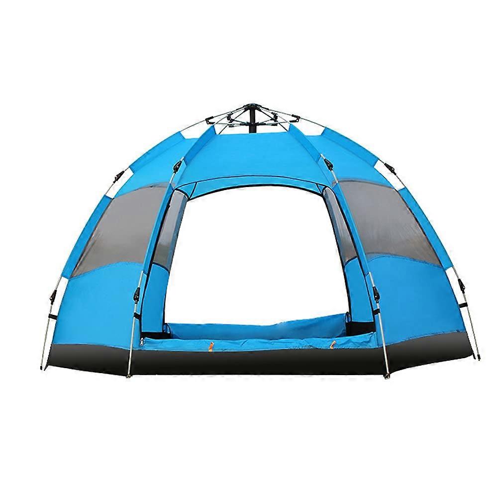 Hexagonal Tent Automatic Opening PopUp Outdoor Camping Double Layer Lightweight (Orange 35 Person)