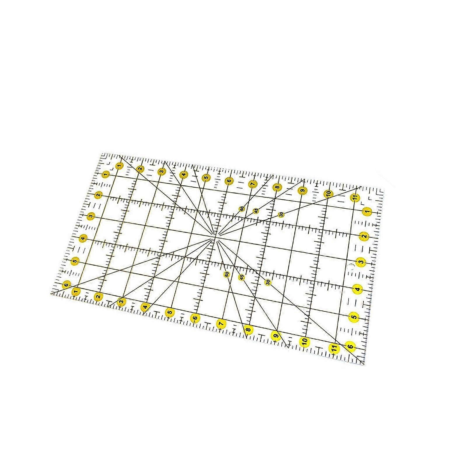 Acryl Quilt Lineal Craft Template Patchwork Tool, 6.5 x 12 Inches, Portable Acrylic Ruler for Quilting and Crafting