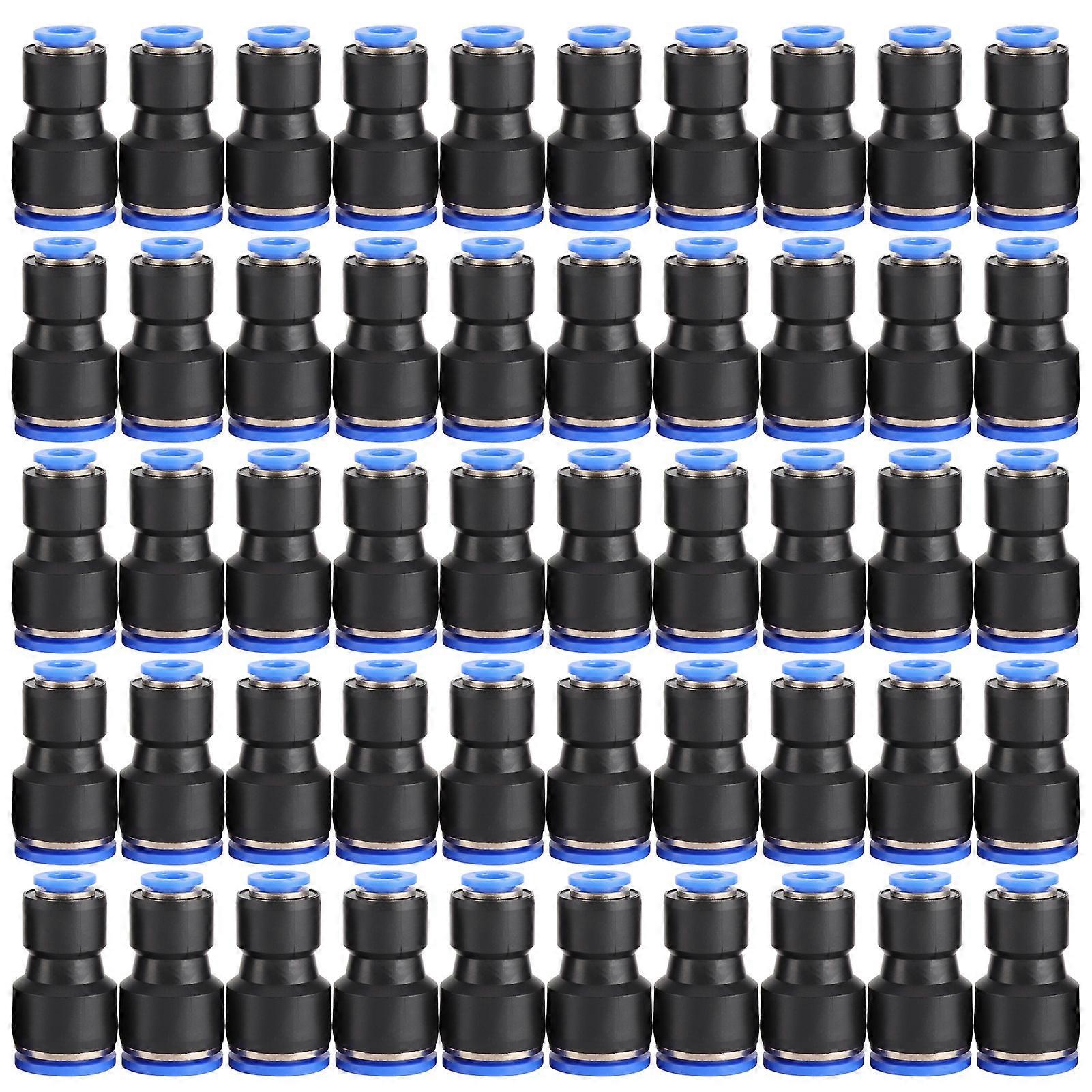50Pcs Pipe Connector 2‑Way PU Air Tube Quick Connectors Push in Hose Fitting PG16‑8