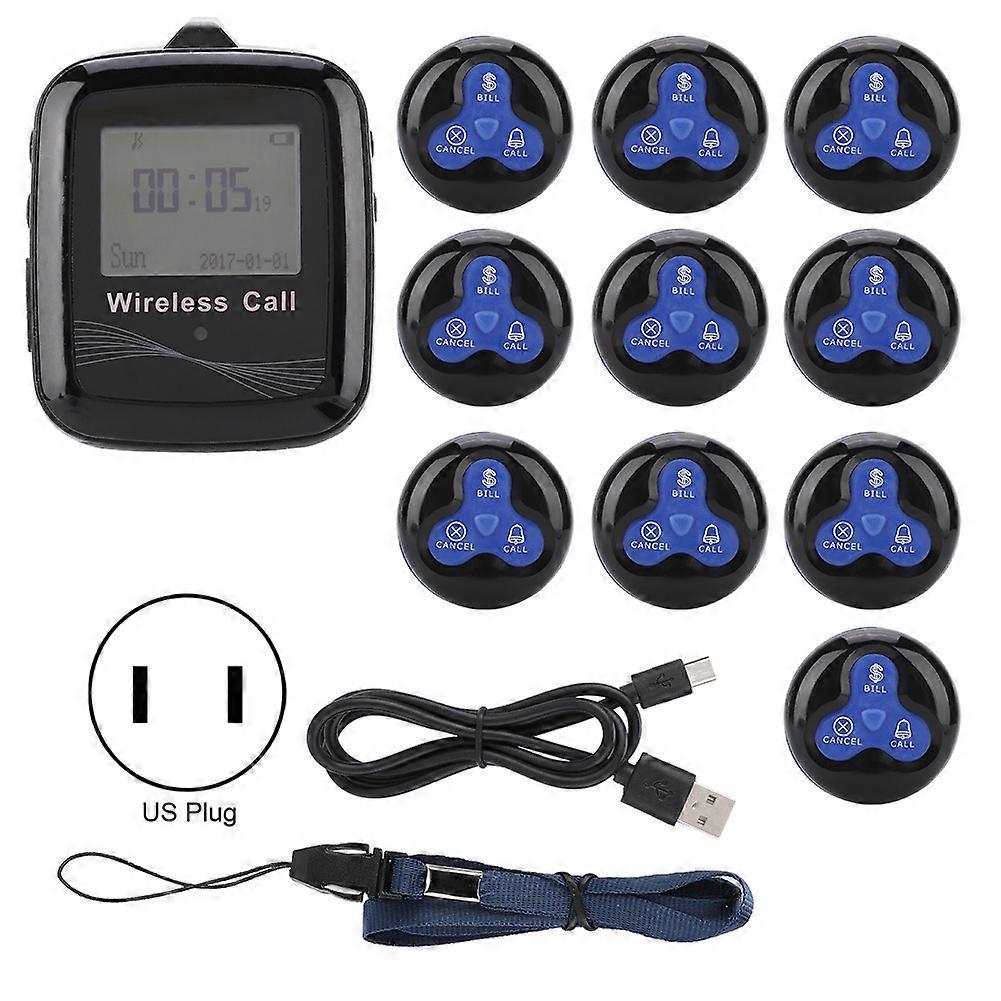 Restaurant Paging System Black Mobile Receiver 10 Black Blue Silicone Pager