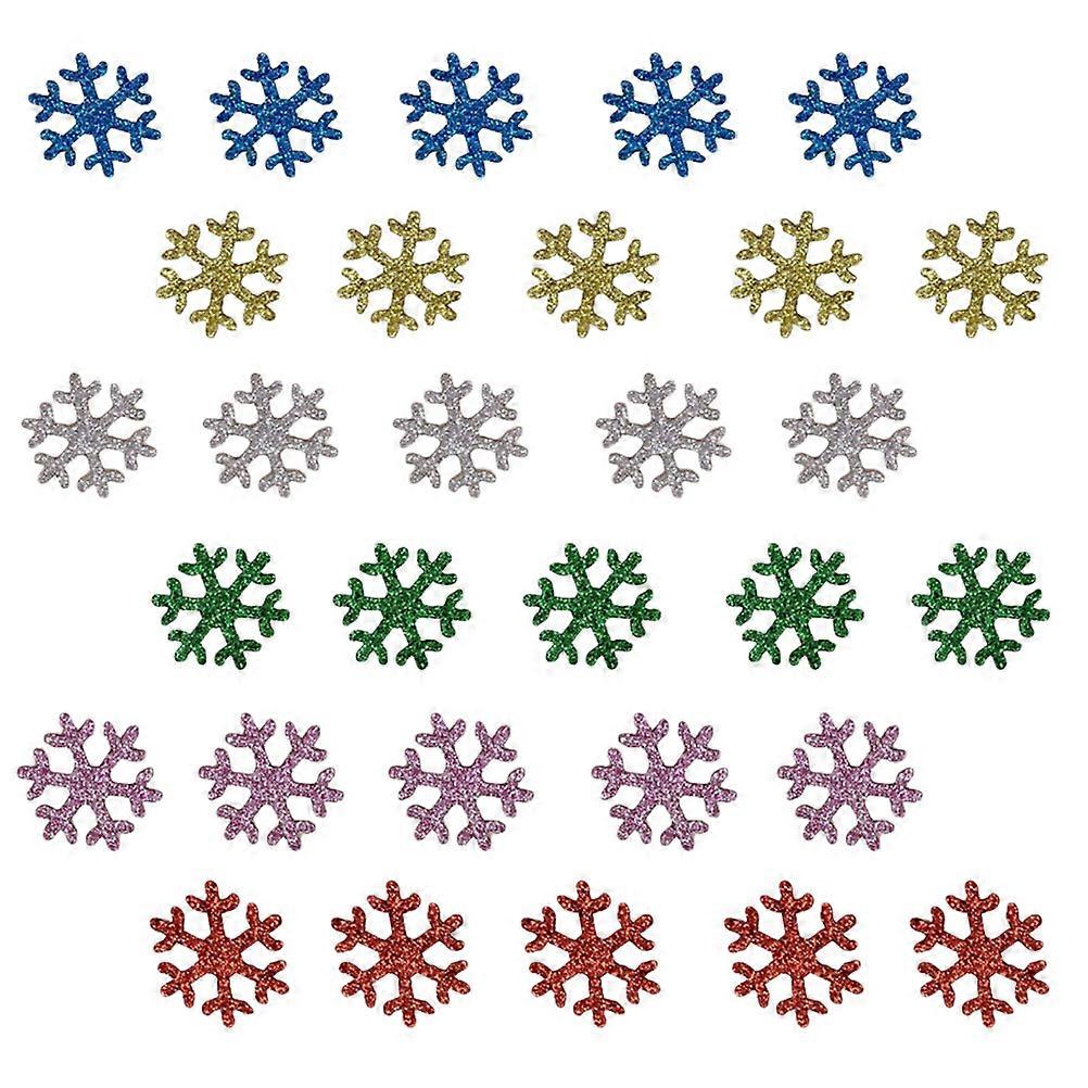 Decorative Snowflakes Glitter Patches Christmas Design Assorted Color 2X2cm Diy Craft Enthusiasts 60Pcs