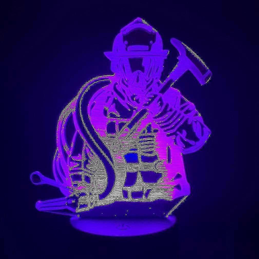 Pompier 3d Led Night Light Bedroom Table Lamp Color Changing