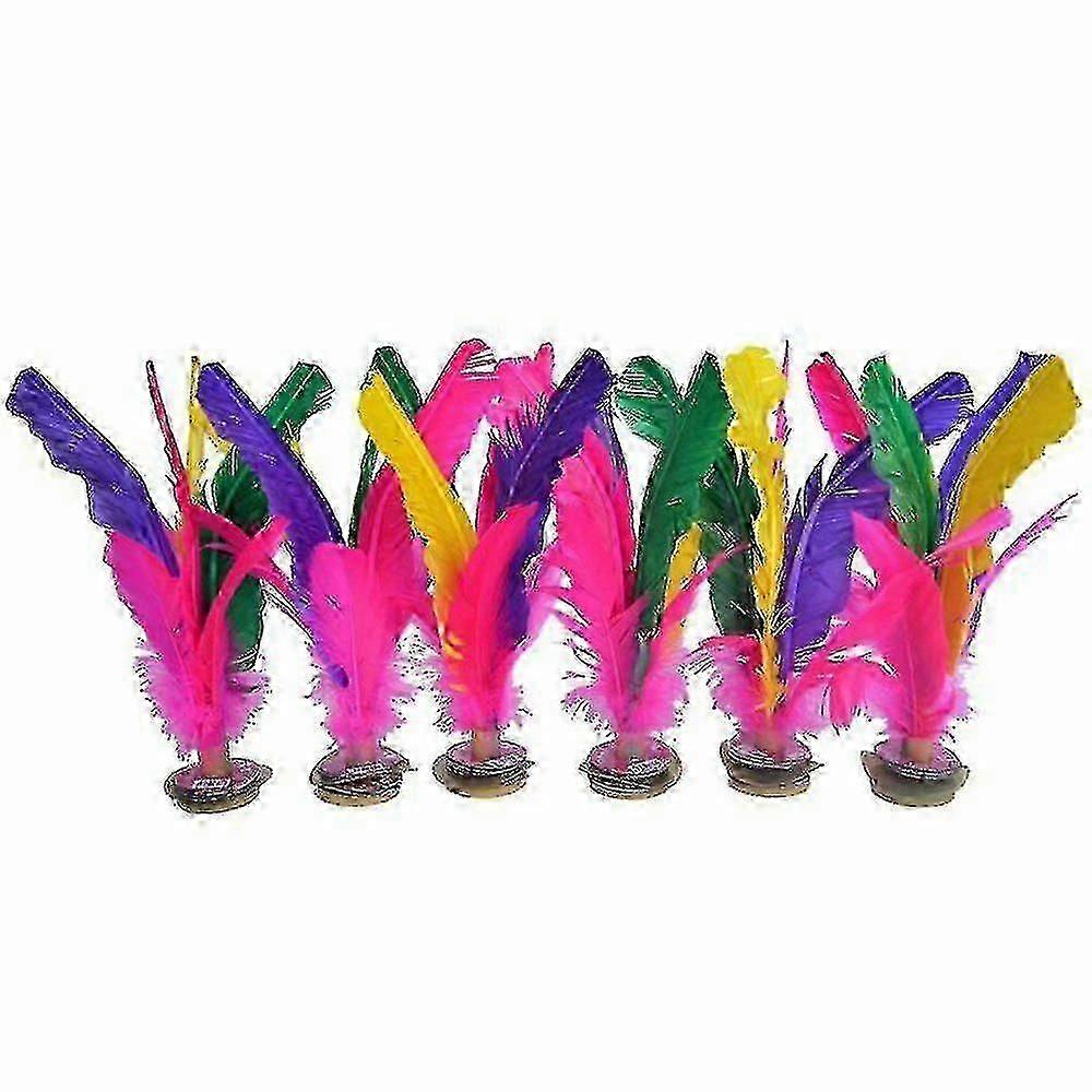 6 adet Tüyler Tekme Shuttlecock Çin Jianzi Ayak Spor Açık Oyuncak Renkli