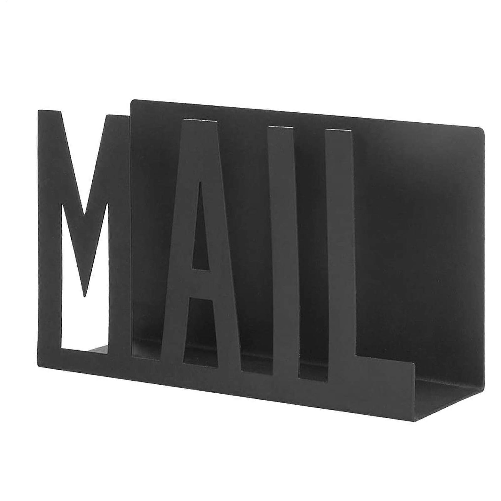 Mail Organiser - Black Desktop Email Organizer with Open Design for Efficient Mail Management