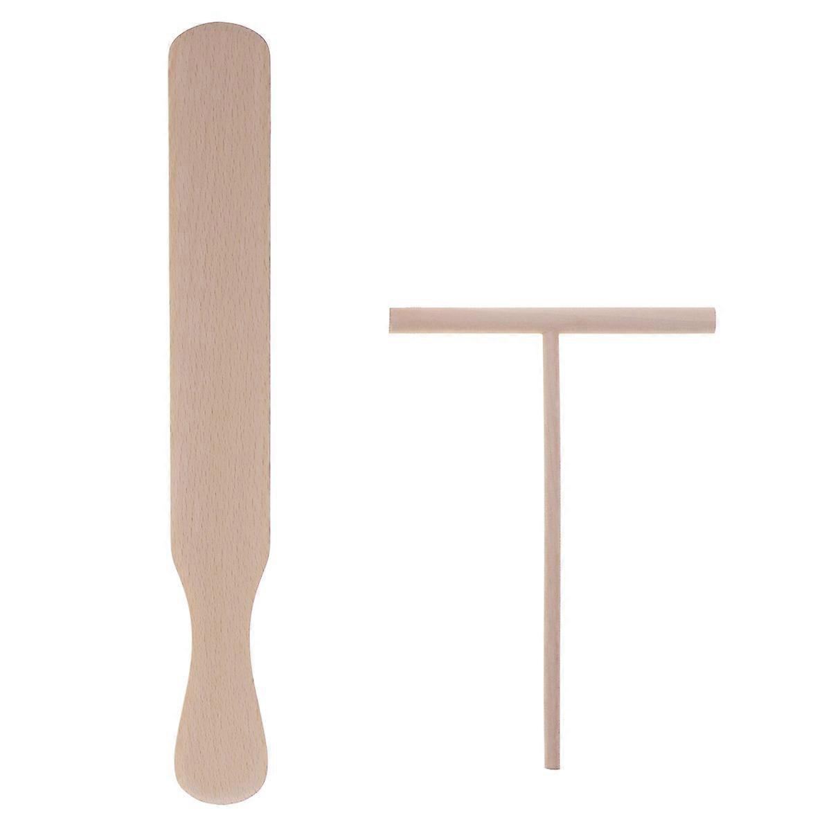 Pancake Turner Spatula Crepe Spatula Spreader Set Cooking Tool For Breakfast Making Light Yellow 5Pcs