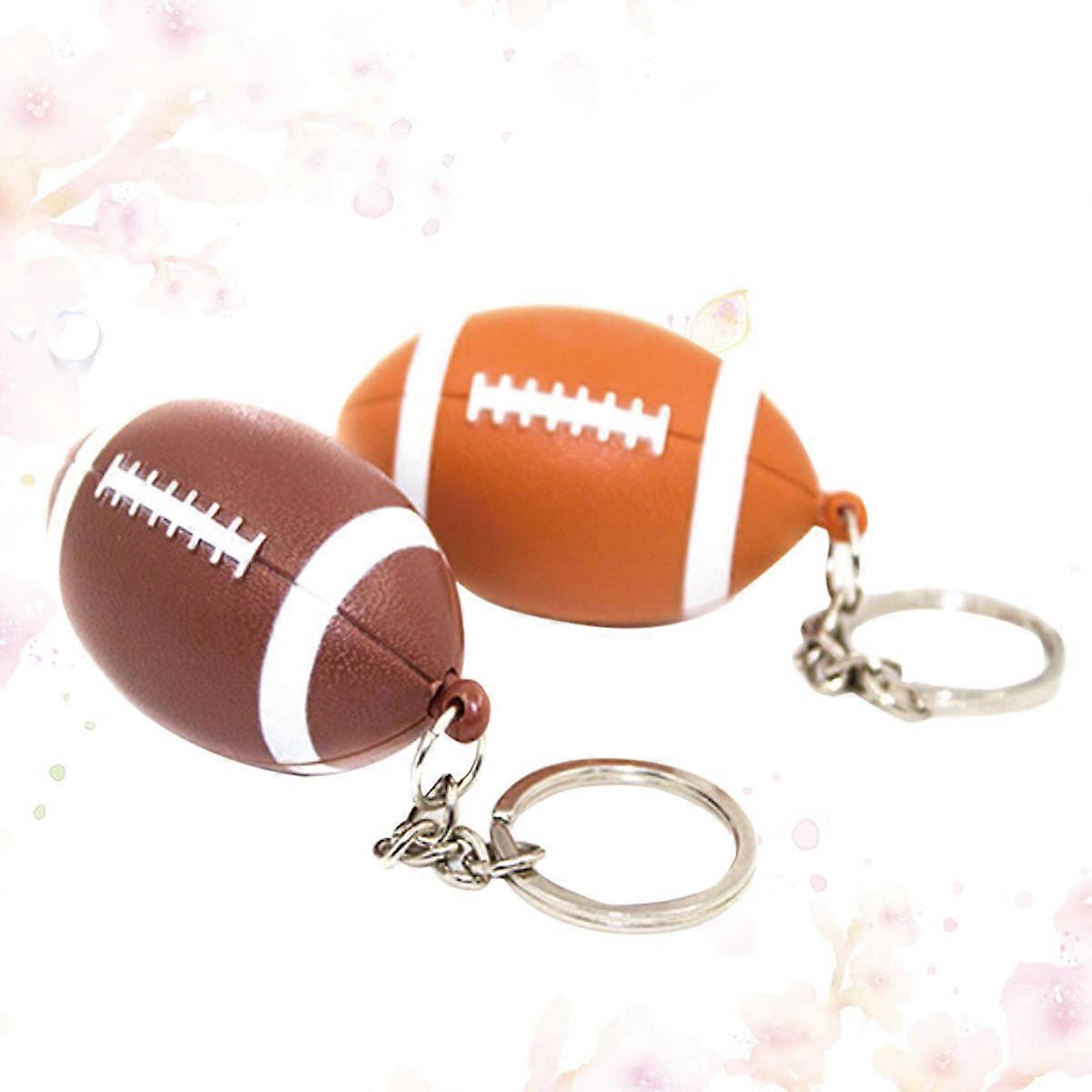 Sound Keychain Rugby Key Ring Orange Coffee With For Bag Accessory Dark Situations 2Set