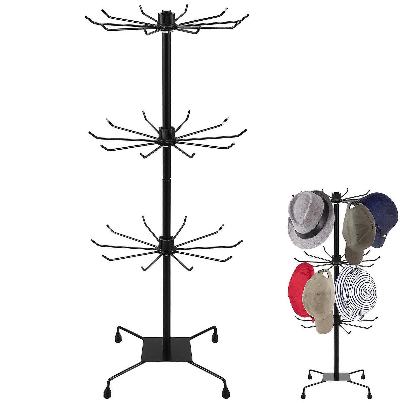 Rotating Metal Hat Display Stand for Home, Bedroom & Retail Use – Versatile Storage Rack for Headwear Organization & Accessories Display