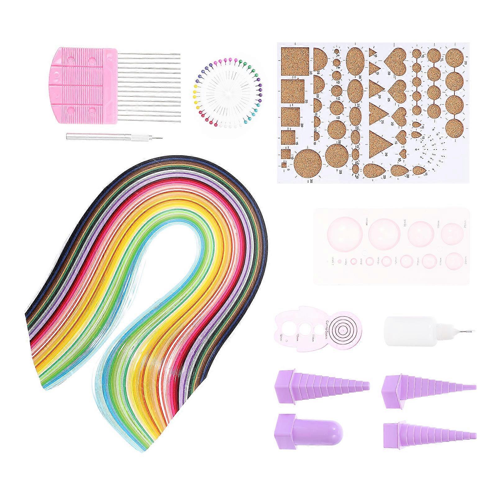 Paper Quilling Supplies Paper Quilling Kit Diy Projects Home Decor Multi-Color Quilling Paper Strips 53X0.5cm 1Set