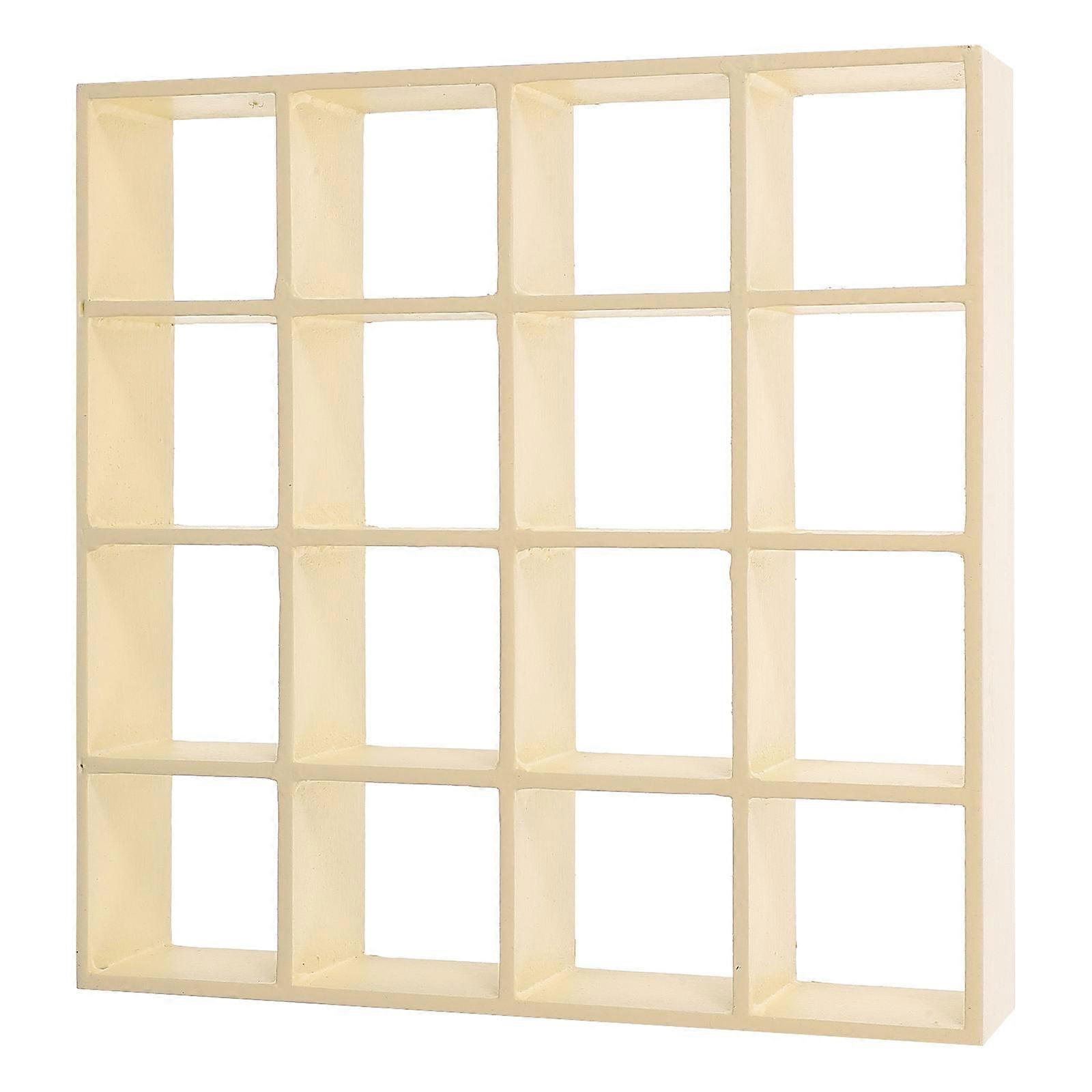 Mini Bookshelf Wooden Mini Shelf Furniture Model Square Design Desktop Ornaments 1Pcs