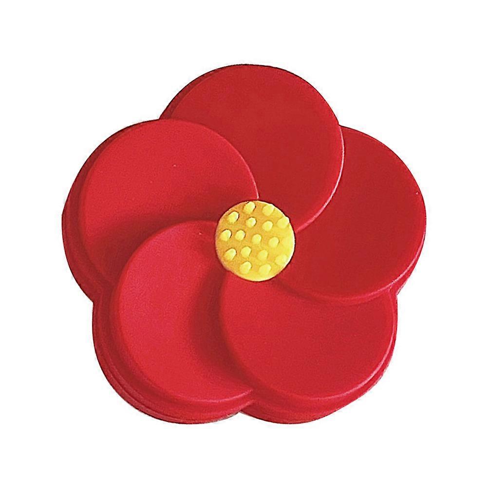 High-Grade Materials Contacts Lens Case Flower Shape Red 6.20X6.00X3.00cm Storage 1Set For Wearers