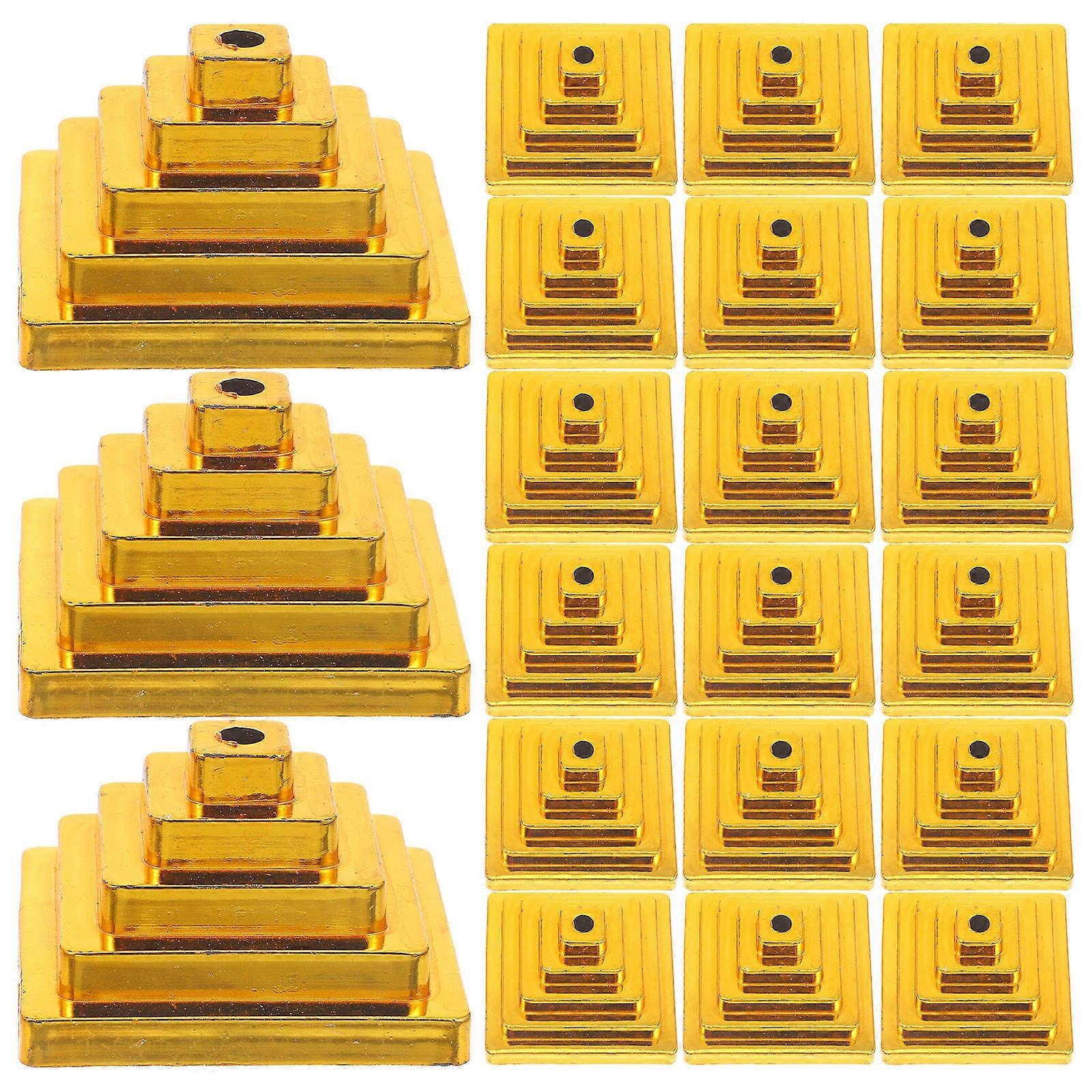20 Pieces Golden Plastic Desk Flag Holders for Home Use Small Size