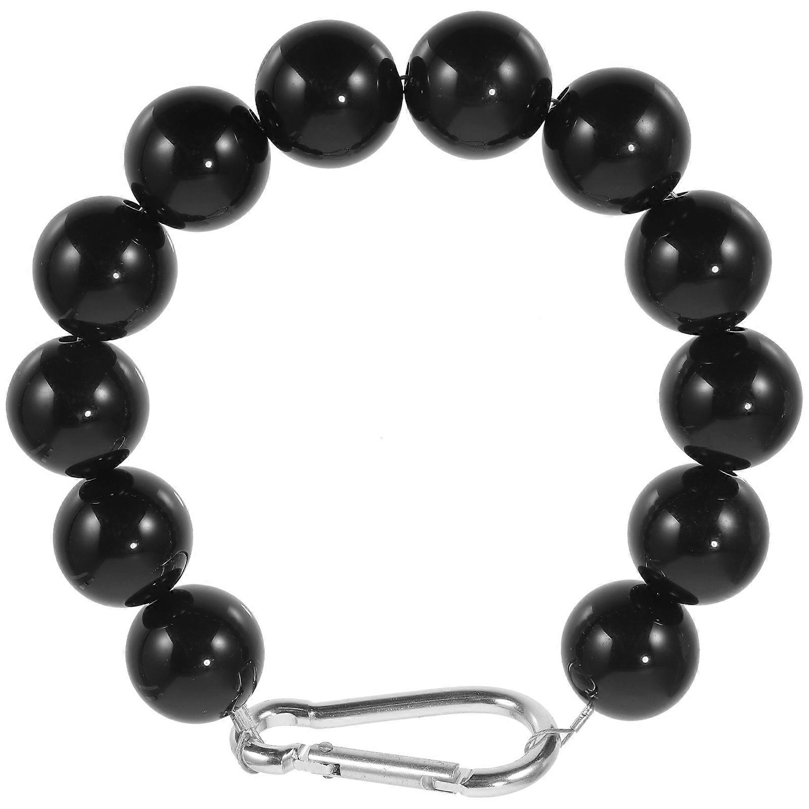 Flagpole Retainer Ring Acrylic Beaded Rope Accessory PVC Black Smooth Surface for Secure Flag Mounting