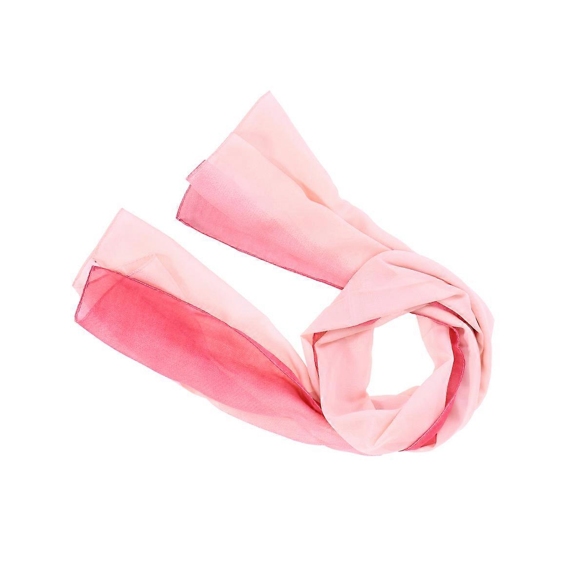 Unique Women's Elegant Scarves Chiffon Gradient Color Scarf Pink And White