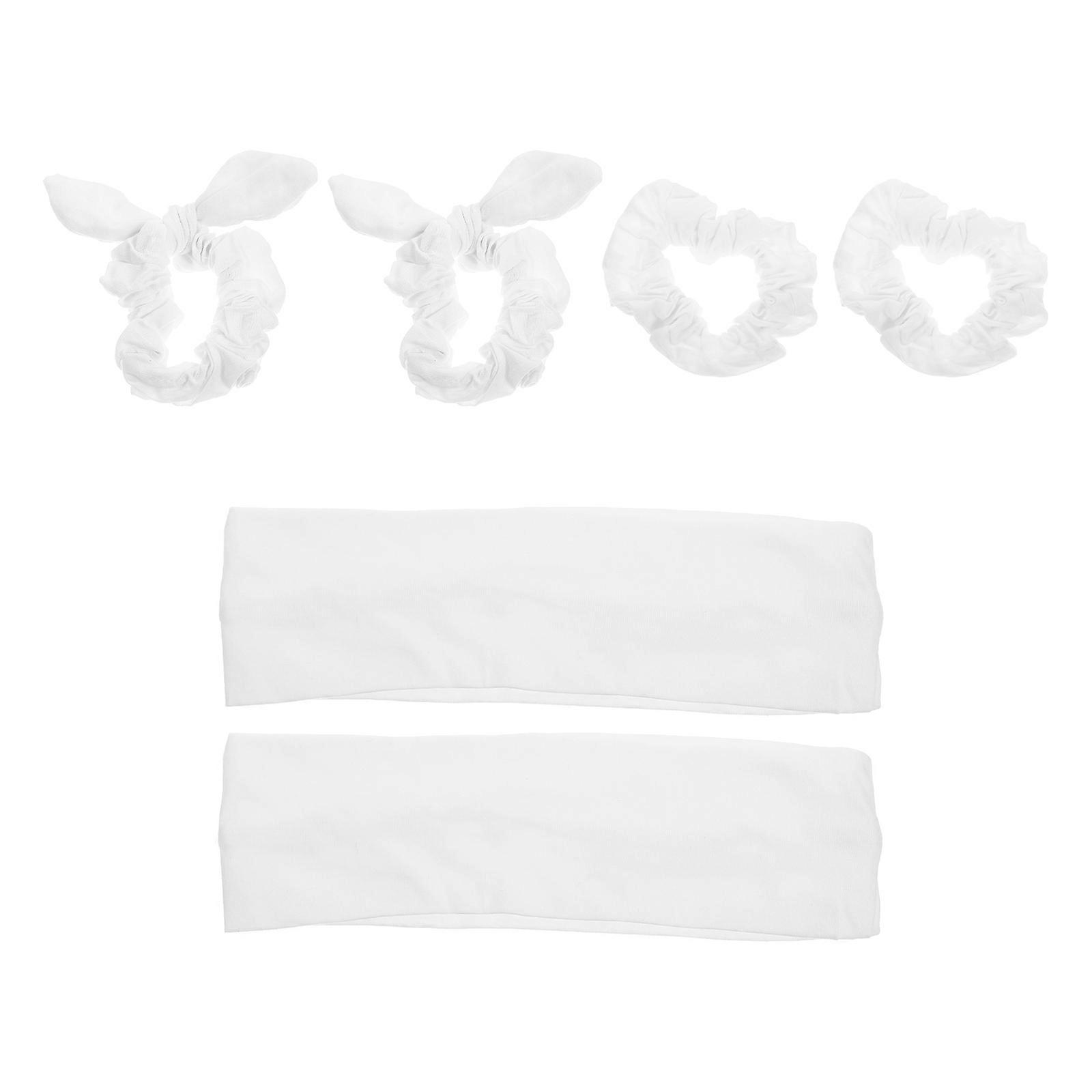 Elastic Hair Scrunchies Set for Women – Stretchable White Hair Bands for Daily Use, Styling & Parties – Versatile and Fashionable