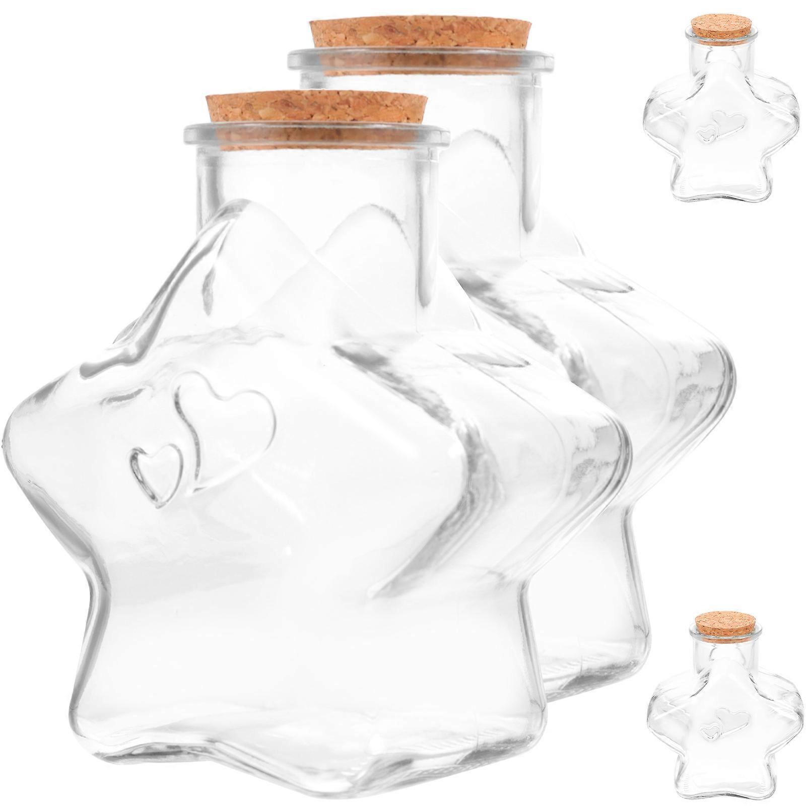 4pcs Transparent Glass Potion Bottles with Cork Stoppers for Wedding Party Favors and Storage