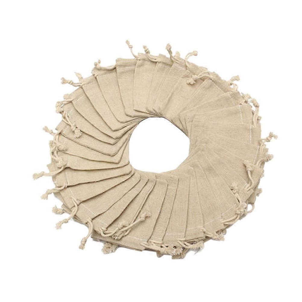 Burlap Drawstring Bags Small Drawstring Bag for Christmas Bridal Shower Gift Bag 8x10cm Beige 50Set
