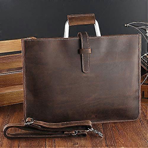 Shoulder Bags for Men Leather Briefcase Retro Style First Layer Leather Handbag Crossbody Bag Purple