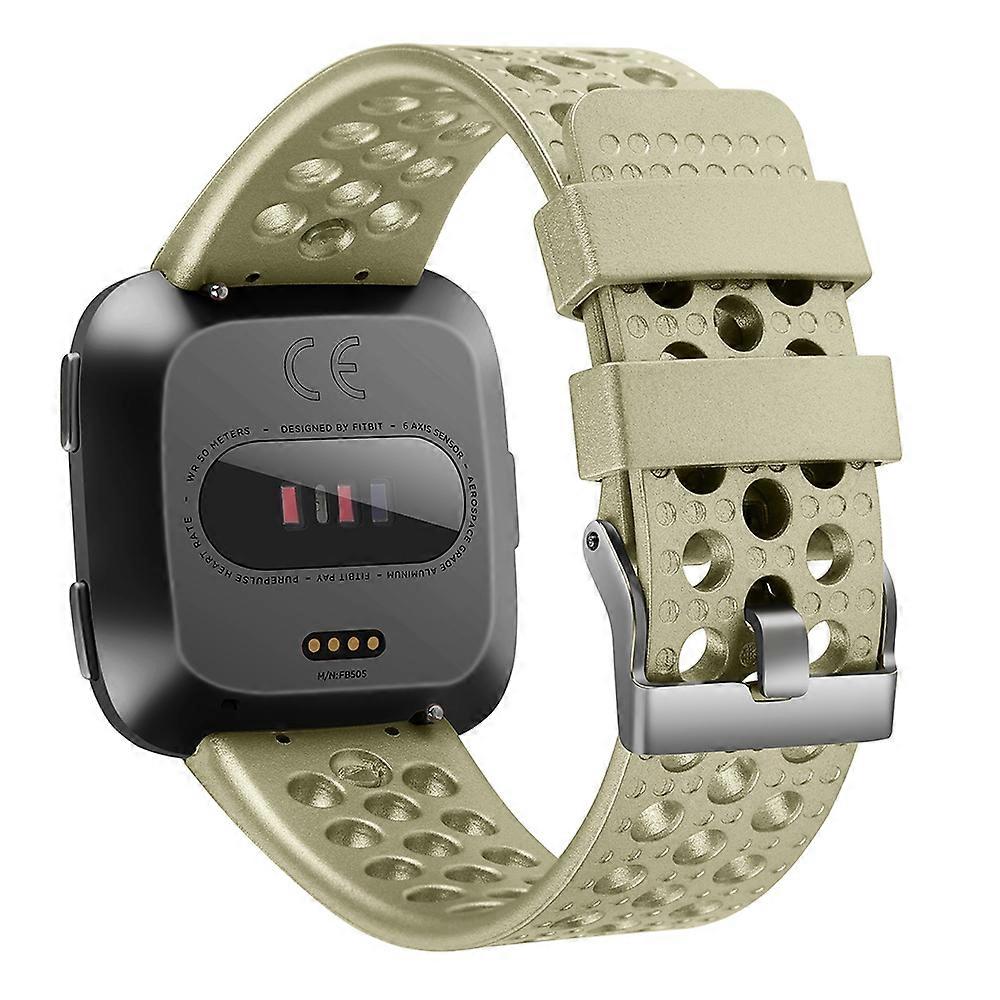 For FITBIT Versa Breathable Metal Watch Band(Silver)