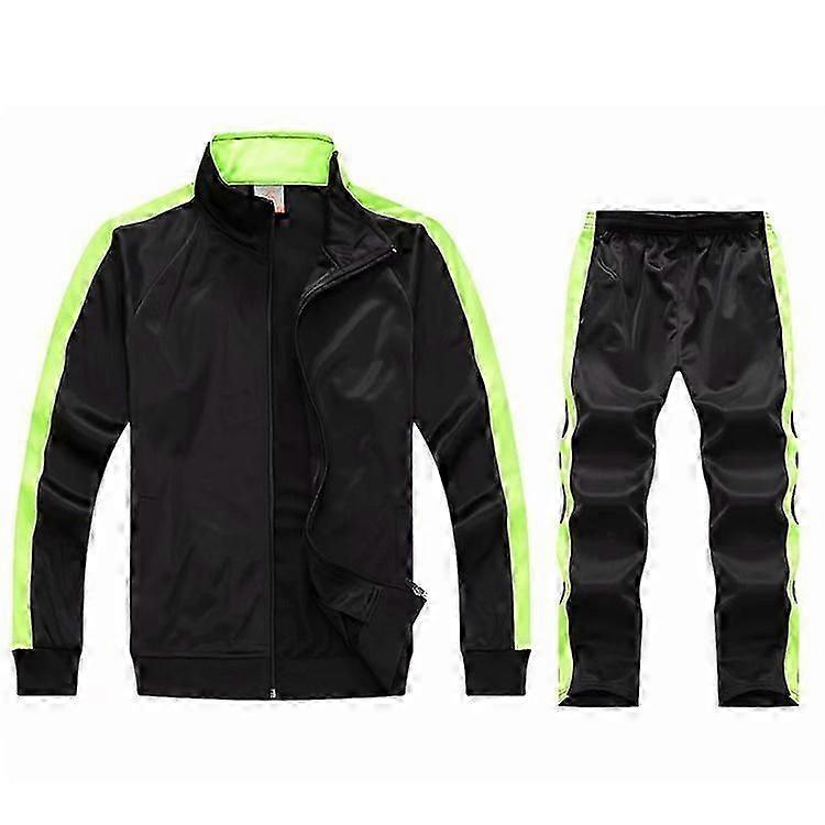 Masculino Casual Esportes Terno Zíper Jaqueta com capuz + Calças Tracksuit Sweatshirt Set