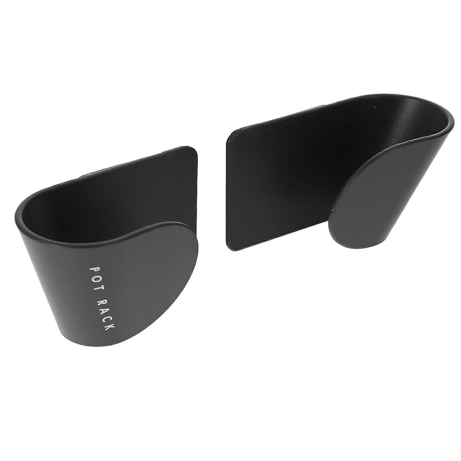 Modern Minimalist Black ABS Lid Rack for Kitchen with Adjustable Spacing and Frosted Texture 3 Pairs