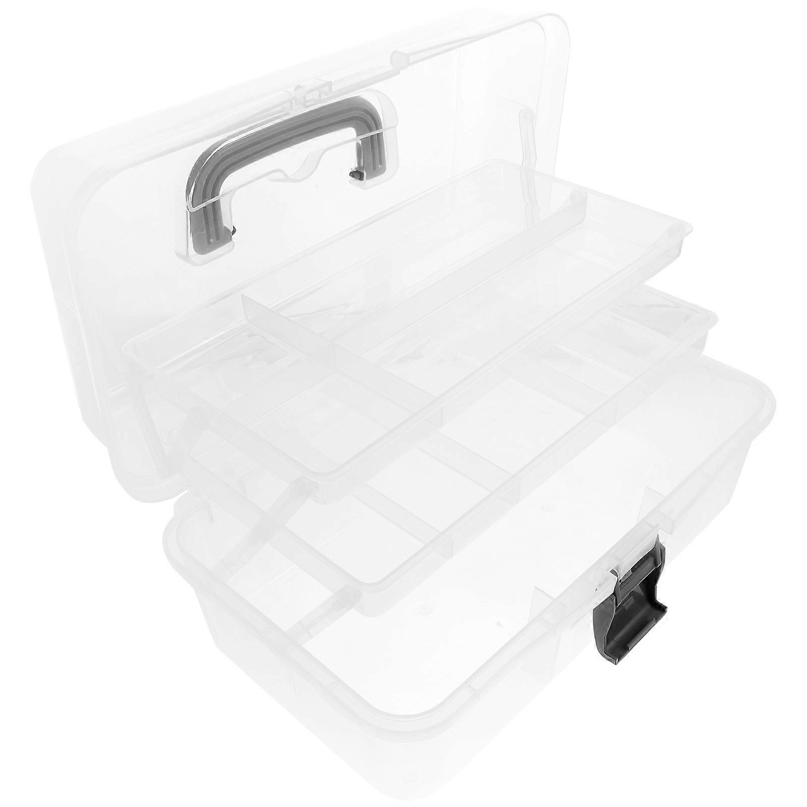 Craft Storage Box Three-Layer Nail Tool Storage Box Transparent Multi-Layer Design Protection for Contents 1Pcs