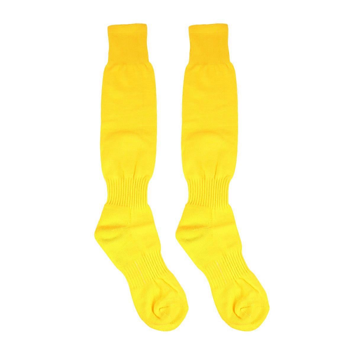 Yellow Sports Stockings with Good Elasticity and Anti Slip for Comfortable Wearing in Polyester Knee High Socks