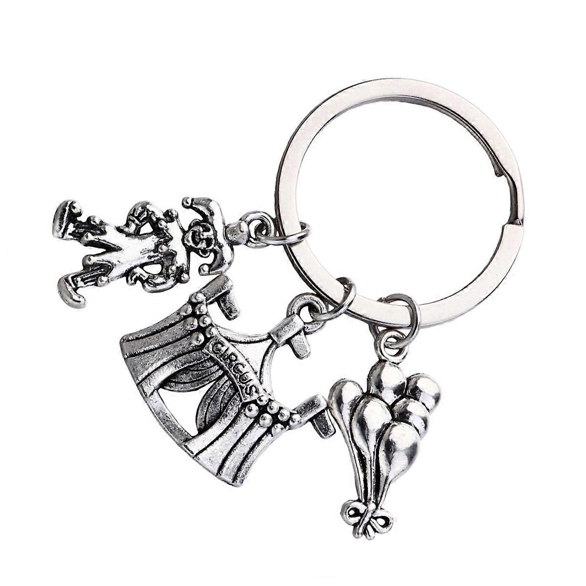 Creative Metal Keychains for Hanging Keys Durable Silver Key Rings with Detail Decoration 2pcs