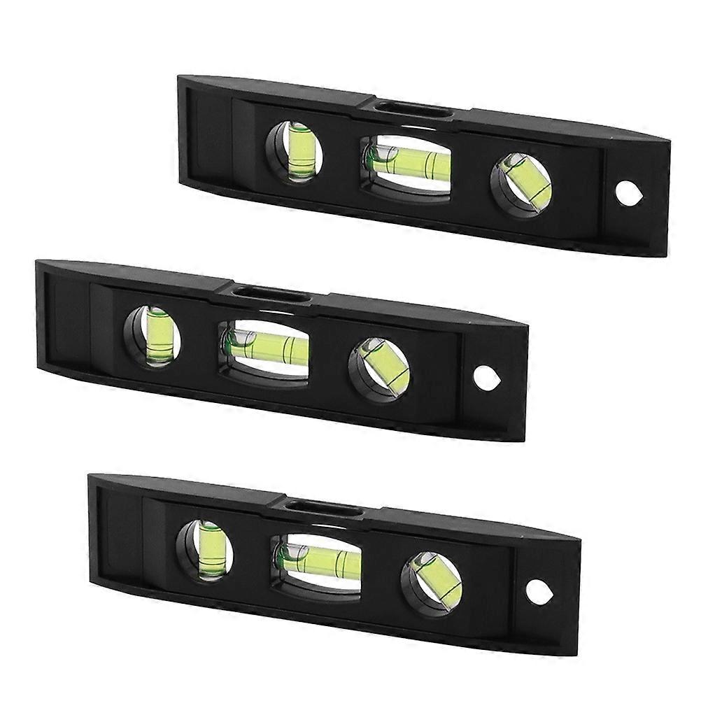 Precision Level Measuring Tool Spirit Level Small Magnetic Ruler 6-Inch Black ABS Adjusting Items
