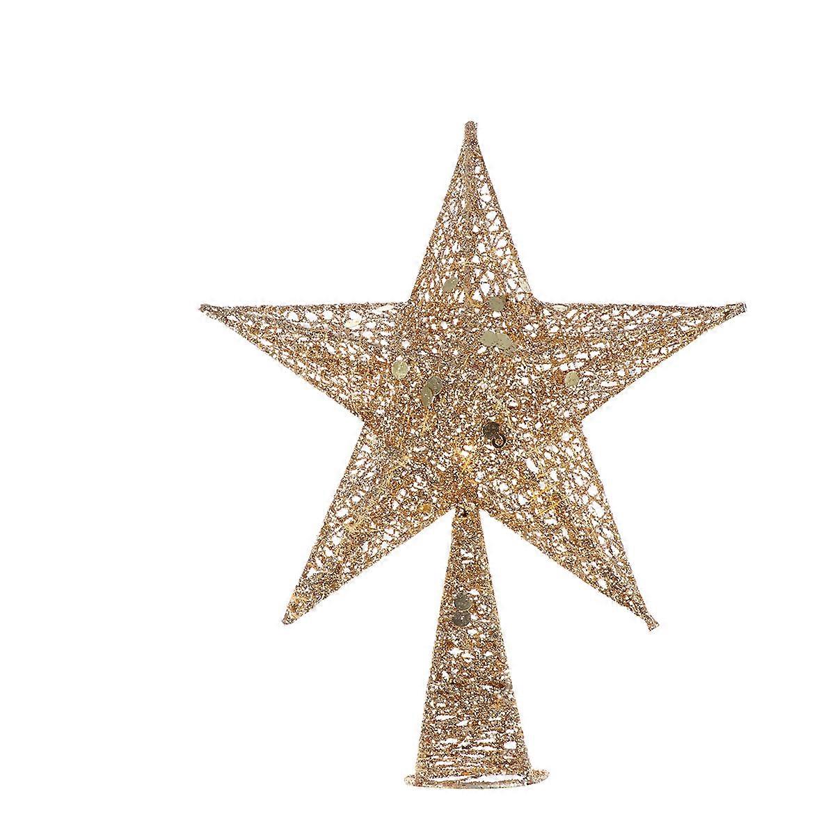 Cute Tree Topper Star Ornament -Pointed Decorative Christmas Tree Topping For Home Party 30cm