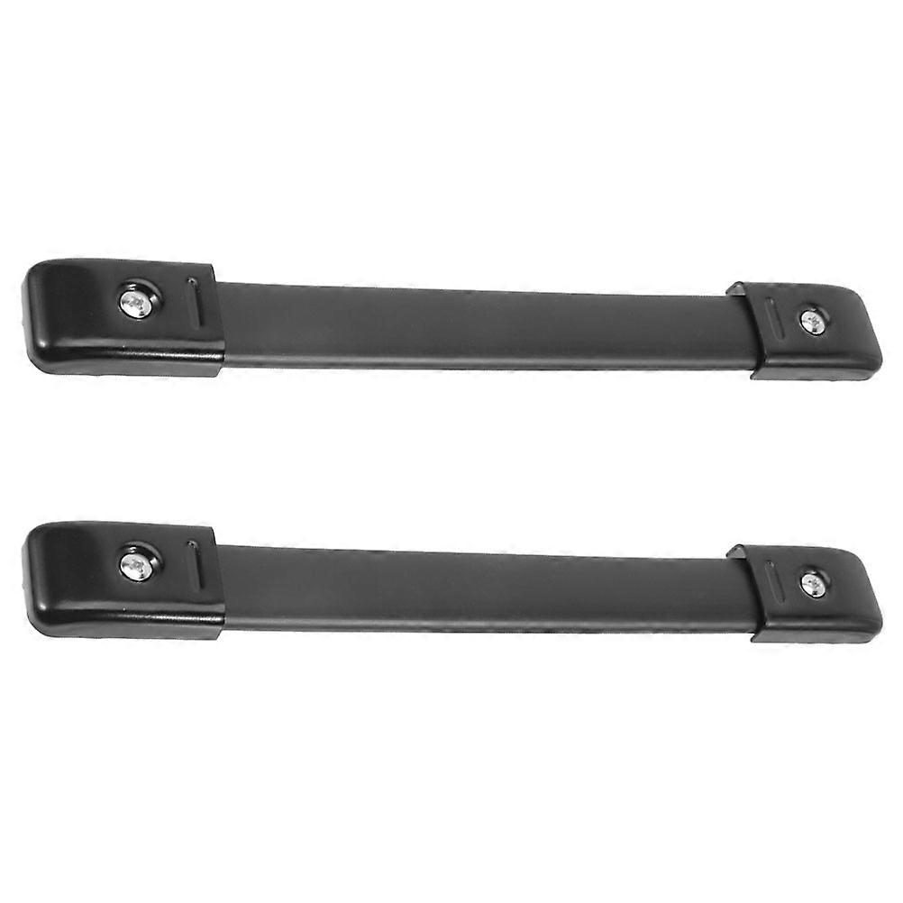 Black Rubber Guitar Amplifier Handle with Metal End Caps 2 Pieces Easy Installation for Cabinets