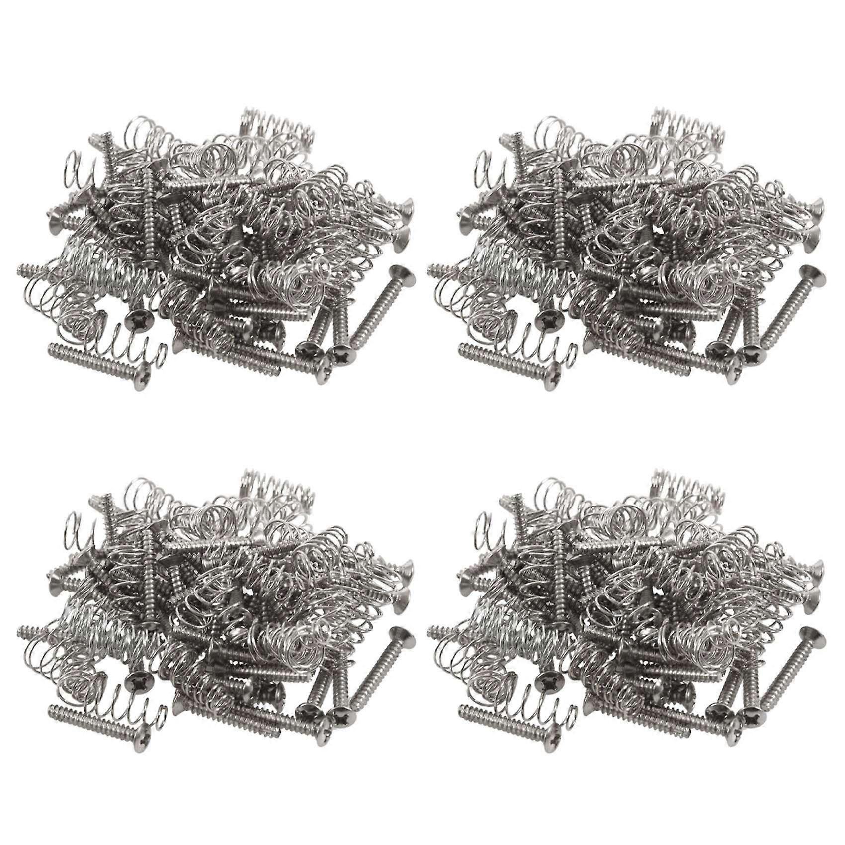200Pcs Chrome Single Coil Pickup Screws & Adjust Height Springs for