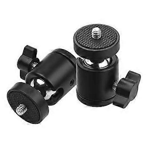 2pcs Mini Swivel Ball Head Tripod Head 360 Degree Rotating Mounting Base Adapter with Universal 1/4 Inch Screw Mounts for DSLR ILDC Camera DV Tripod M