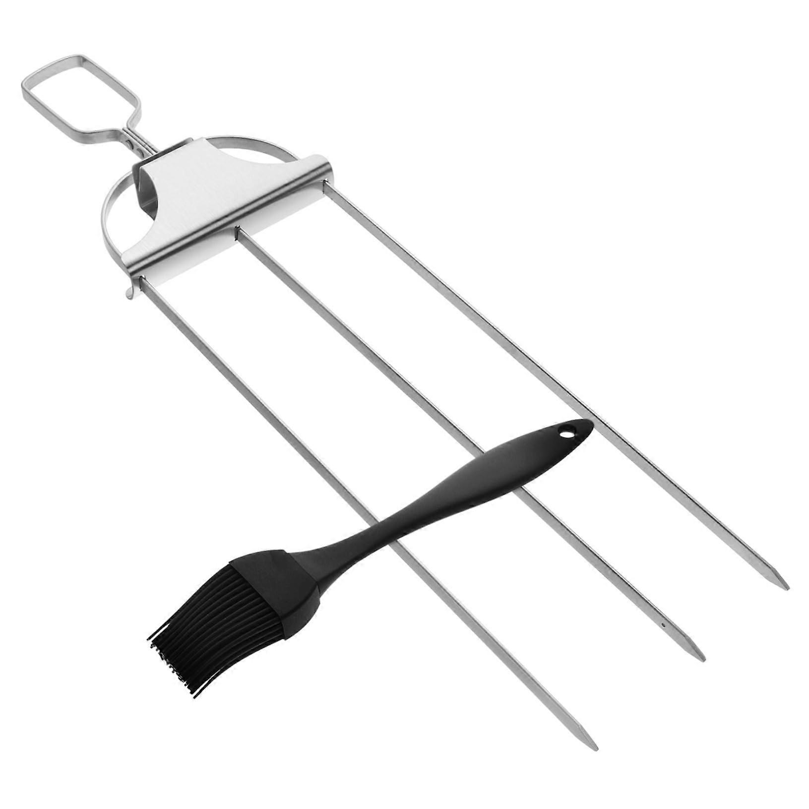 Grill Fork Set Stainless Steel Kabob Skewers, 1 Set, Multi Skewers for BBQ Kabobs, Picnic Grilling