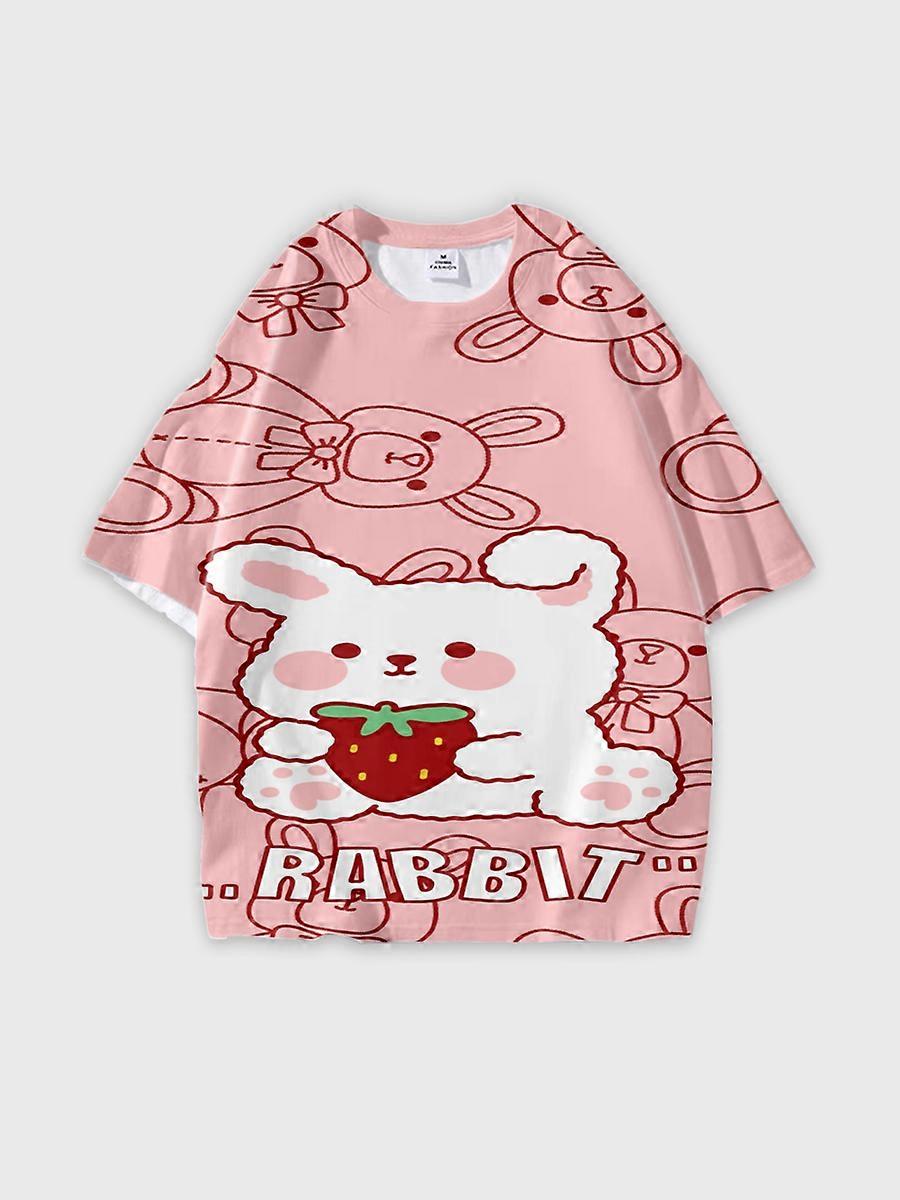 T-shirt round neck Pattern loose short sleeve P3289