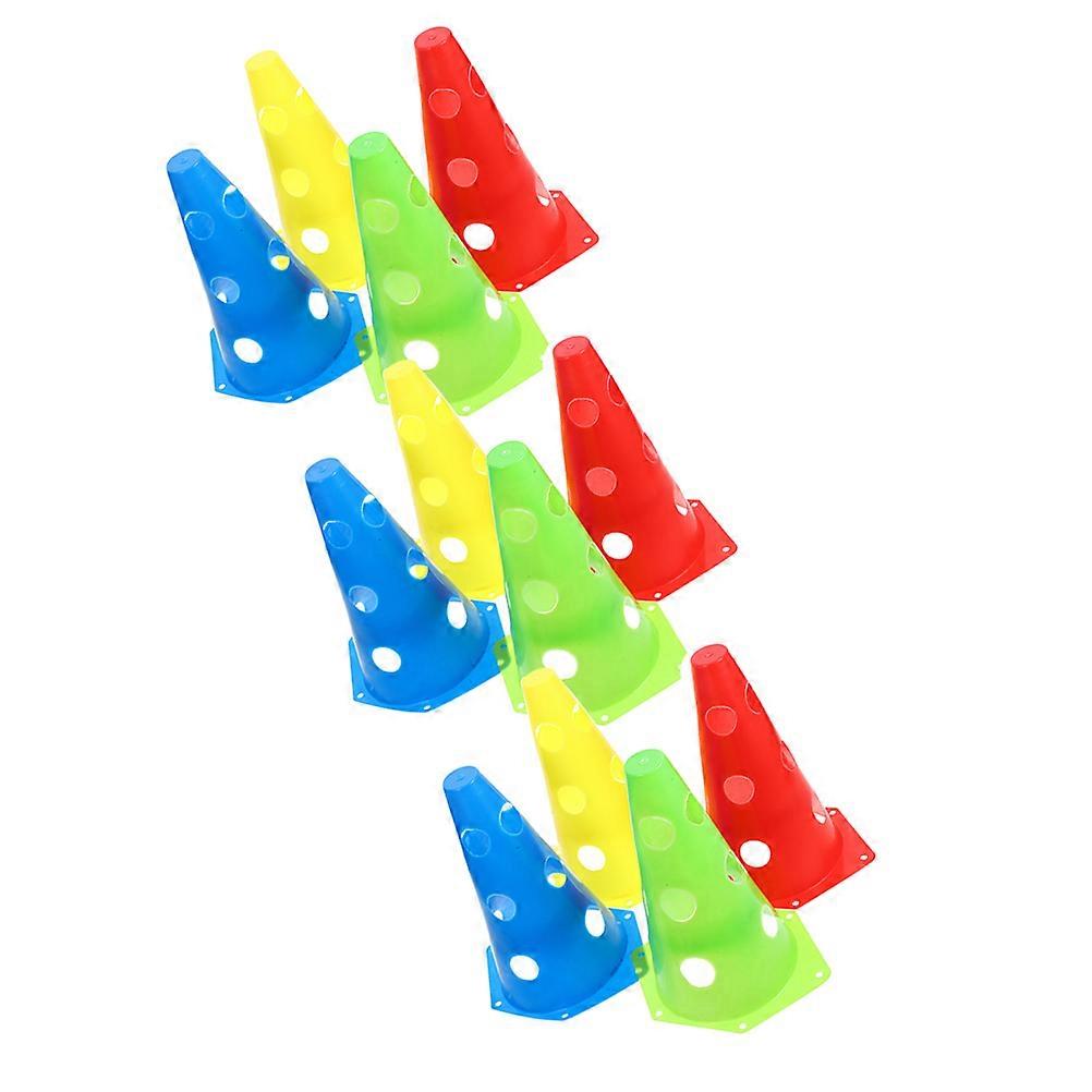 12 Pack Durable Soccer Training Cones, High Visibility PE Agility Markers for Football, Basketball Drills and Sports Activities