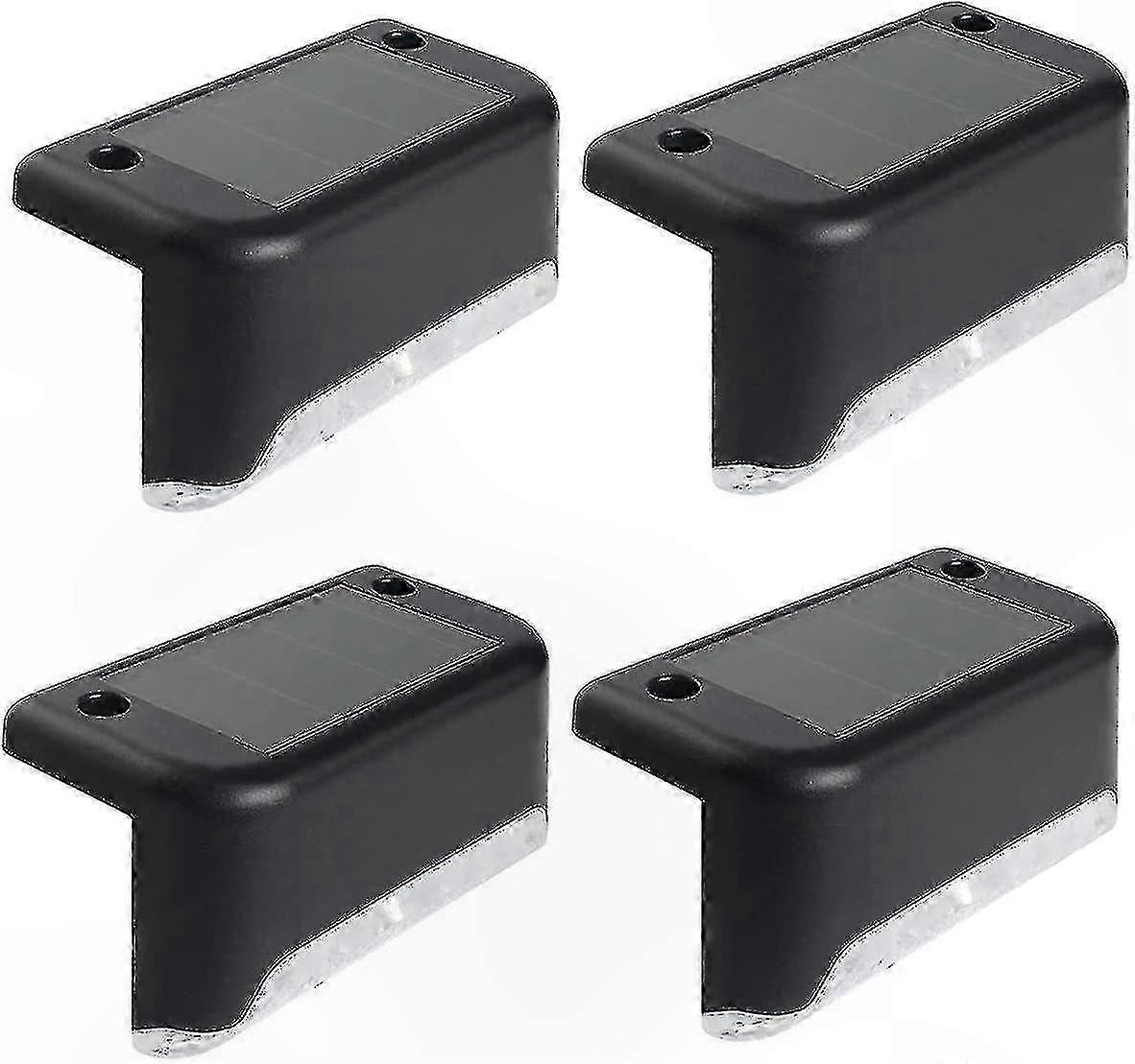 Solar Powered Deck Lights 4 Pack Waterproof LED Step Lights for Outdoor Fence and Steps