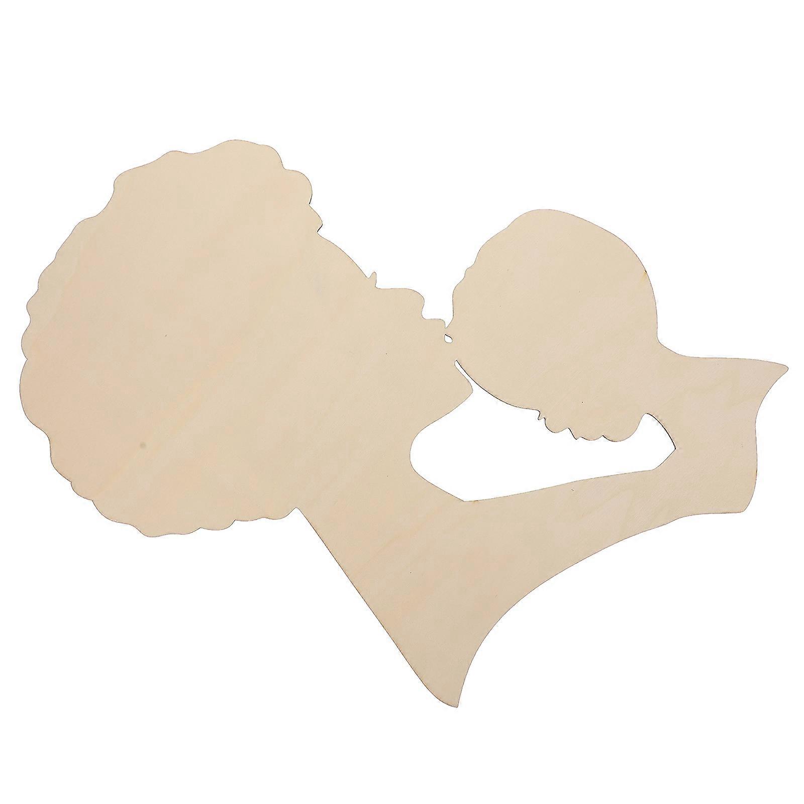 Unfinished Wood Cutouts Hanging Craft Accessories for DIY Ornaments 2pcs