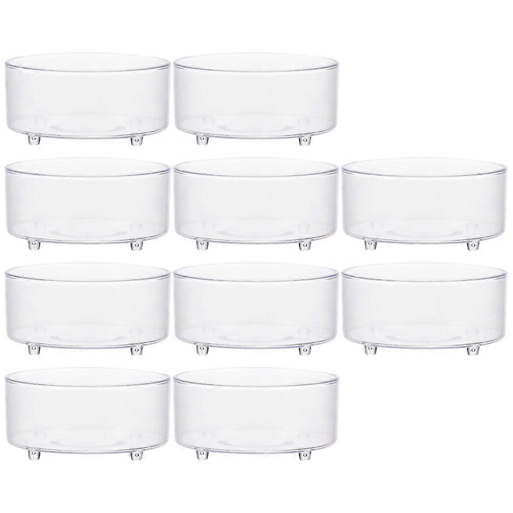 10pcs Acrylic Reptile Feeding Bowls for Water and Food Safe Transparent Design Non-Slip Small Pets