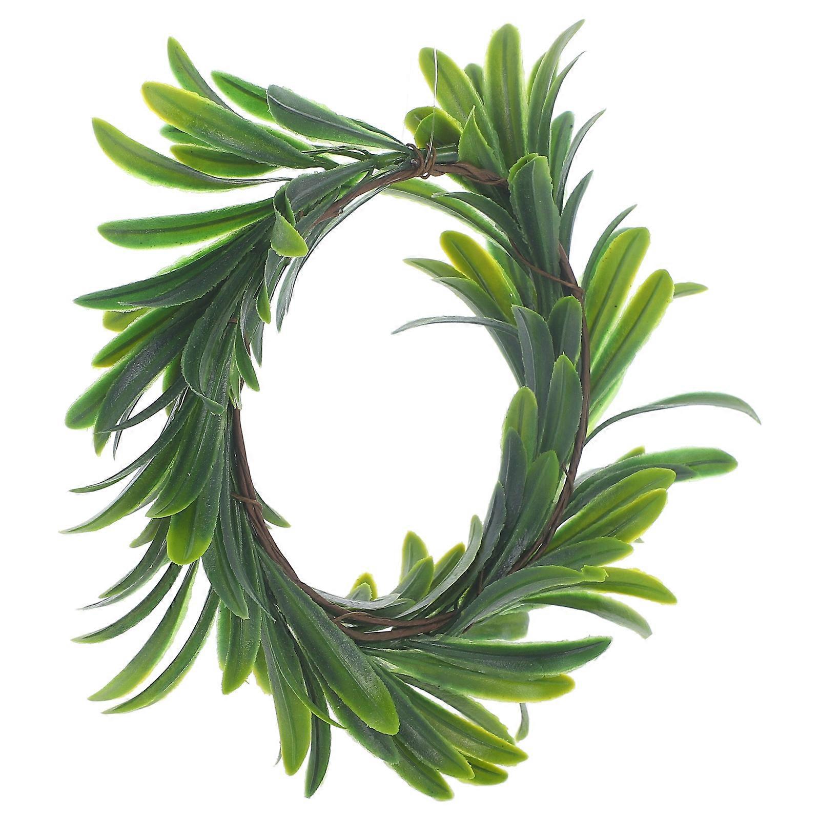 Greenery Eucalyptus Candle Wreath for Decor with Realistic Green Leaves and Plastic Material
