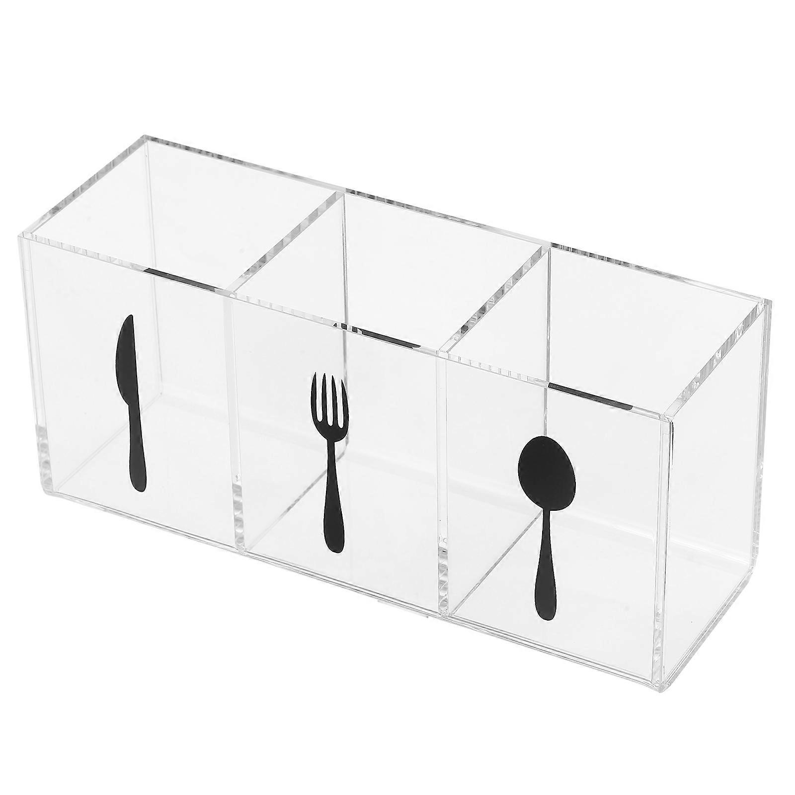 Clear Acrylic Cutlery Organizer for Forks & Spoons – Space Saving Countertop Utensil Holder for Efficient Kitchen Storage
