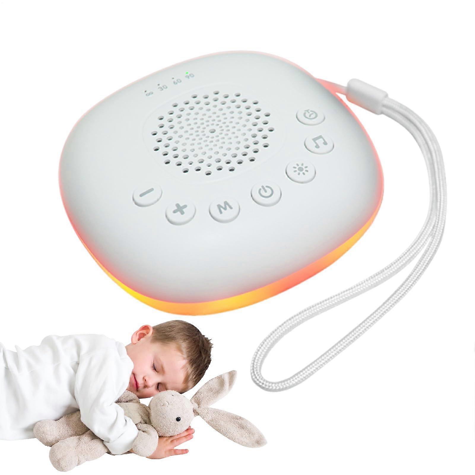 White Noise Sound Machine Portable Soothing Sleep Machine USB Rechargeable with Nature Sounds for Nursery Bedroom Travel Meditation