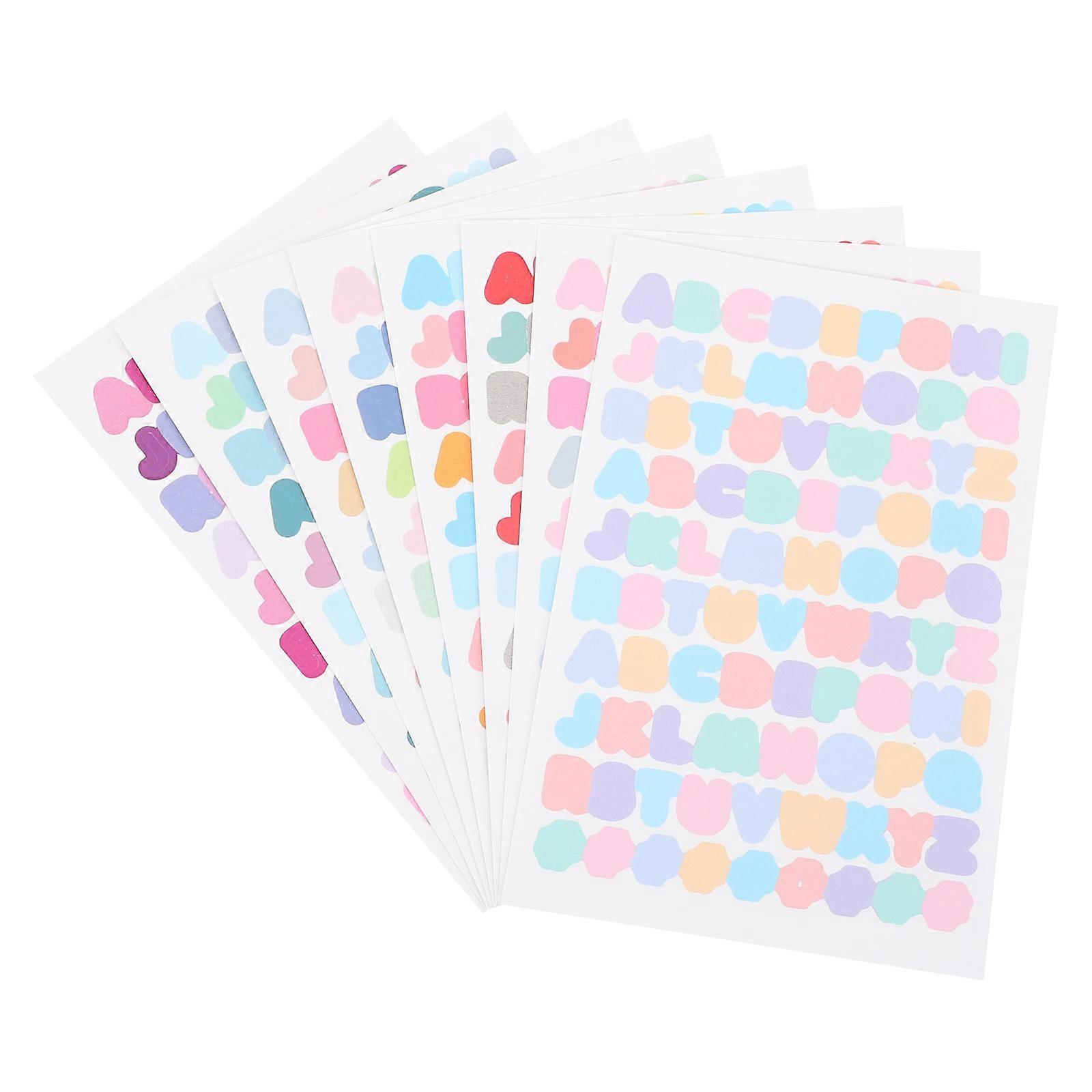 DIY Decoration Sticker Sheet Diary Decorative Stationery Rectangle Assorted Color 13.5X9cm Highlighting 8Pack
