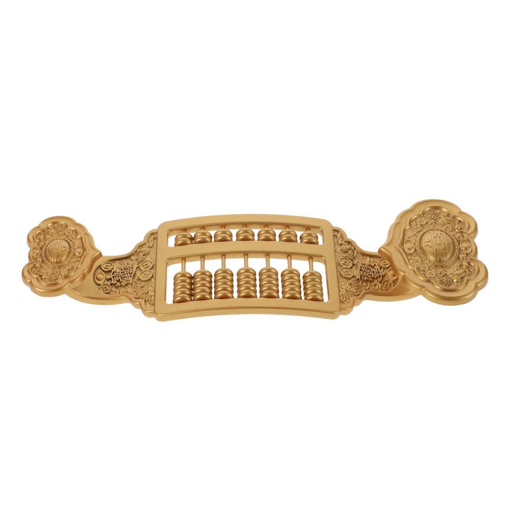 Teaching Aid for Abacus Small Abacus Figures Desktop Abacus Decoration Vintage Golden Brass Home Calculation Aid