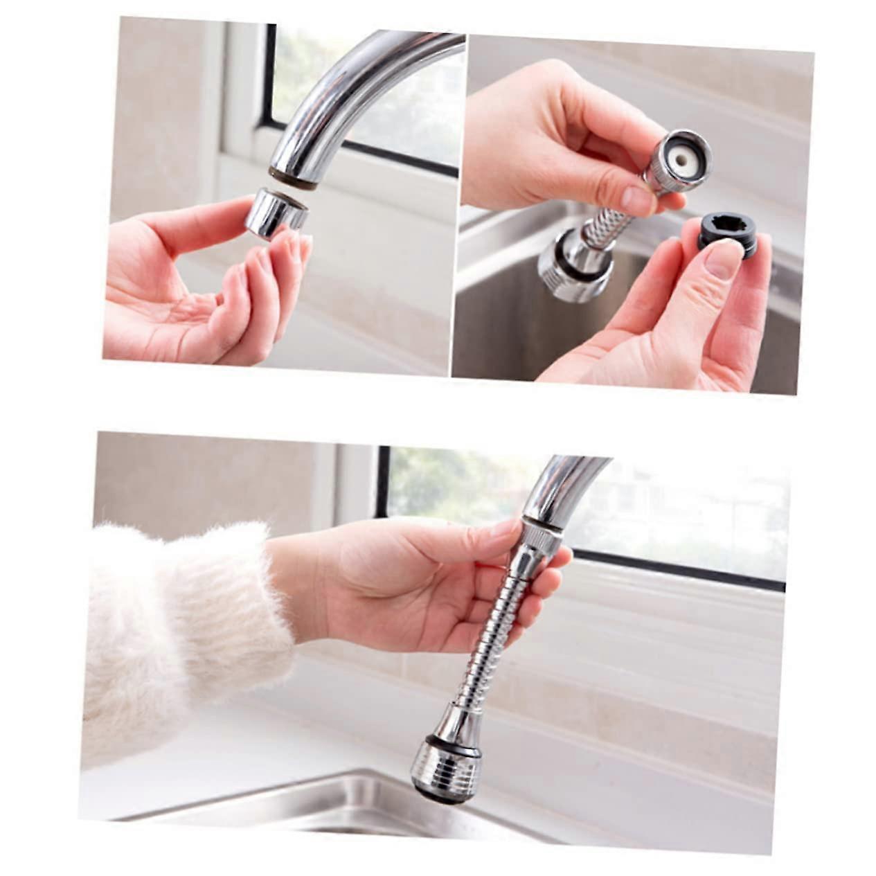 Swiveling Water Tap Filter with Water-Saving Spray Nozzle for Kitchen Sinks, Flexible Hose and Efficient Water Distribution
